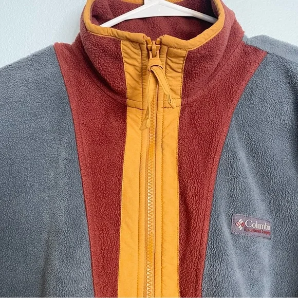 Columbia Originals Rust Fleece Pullover Jacket with quarter zip - Picture 2 of 7